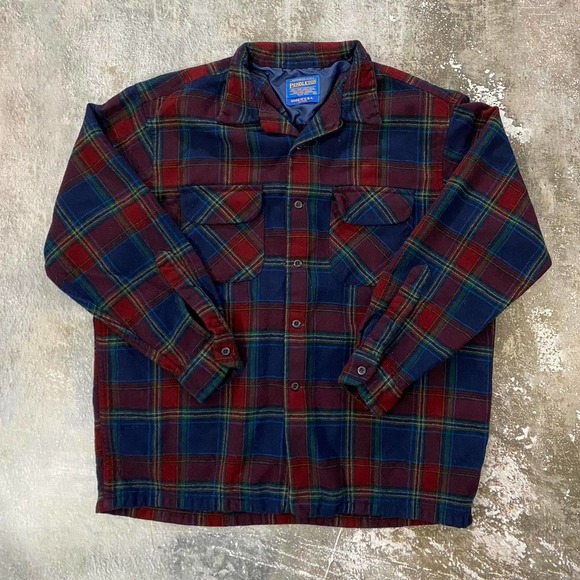 Pendleton Shirts Vintage Style Pendleton Flannel Blue Red Wool